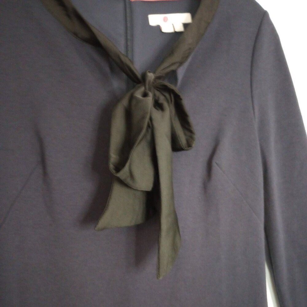 Boden Navy & Black Josie Ponte Knit Bow Neck Dress 6L - Picture 4 of 8